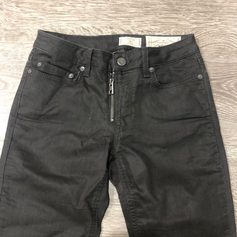 All Saints Track Low Rise Coated Ankle Skinny Jeans Gray Denim Pants 25 - Picture 4 of 6